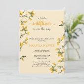 Invitation Baby shower jaune fleur sauvage Boho (Debout devant)