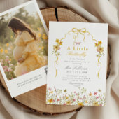 Invitation Baby shower jaune fleur sauvage photo