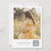 Invitation Baby shower jaune fleur sauvage photo (Dos)