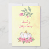 Invitation Baby shower jaune or rose rose Citrouille moderne (Dos)