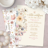 Invitation Baby shower jaune petit Fleur sauvage