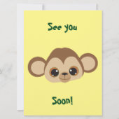 Invitation Baby shower jaune singe bébé (Dos)