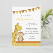 Invitation Baby shower Jaune sucré (Debout devant)