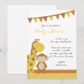 Invitation Baby shower Jaune sucré (Devant / Derrière)