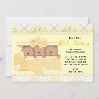 Invitation Baby shower Jaune sucré