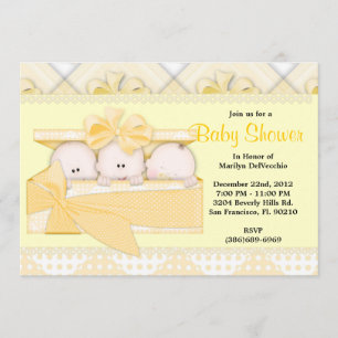 Invitation Baby shower Jaune sucré