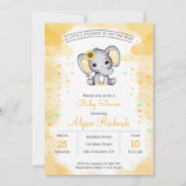 Invitation Baby shower jaune tournesol (Devant)