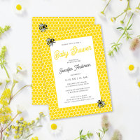 Baby shower Jaune Vintage doux maman-à-abeille