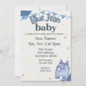 Invitation Baby Shower Jean Bleu (Devant)
