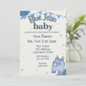 Invitation Baby Shower Jean Bleu (Debout devant)