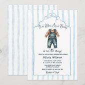 Invitation Baby Shower Jean Bleu (Devant / Derrière)