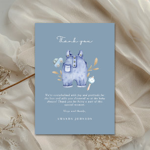 Invitation Baby Shower Jean Bleu Moderne