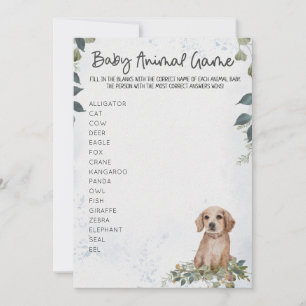 Invitation Baby Shower Jeu Animalier Chien Mignon