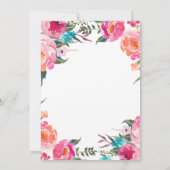 Invitation Baby shower Jeu de Bingo | Aquarelle rose floral (Dos)