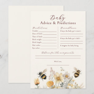 Invitation Baby shower Jeu Prédictions Conseils Voeux