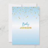 Invitation Baby shower JEUNE DE CONFetti Gold (Dos)