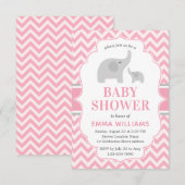 Invitation Baby shower jeune fille rose gris rose moderne (Devant / Derrière)