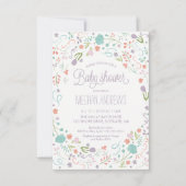 Invitation Baby shower, jolie fille des fleurs Inv (Devant)
