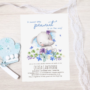 Invitation Baby shower Jolie fleurs d'éléphant Sexe neutre