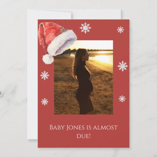 Invitation Baby shower Jolly Santa Hat (Dos)