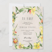 Invitation baby shower jonquille fleurie de printemps invitat (Devant)