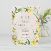 Invitation baby shower jonquille fleurie de printemps invitat (Debout devant)