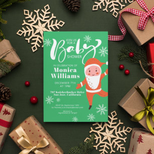 Invitation Baby shower Joyeux Noël Père Noël