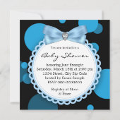 Invitation Baby Shower Joyeux Singe Bleu (Dos)