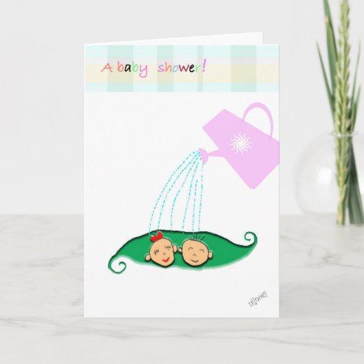 Invitation baby shower jumeau (Devant)