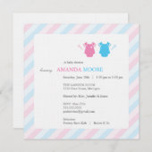 Invitation Baby shower jumeau (Devant / Derrière)