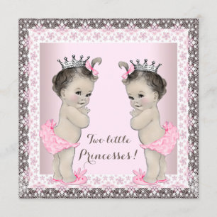 Invitation Baby shower jumeau de fille
