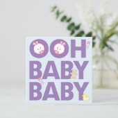 Invitation Baby shower jumeau de filles (Debout devant)