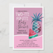 Invitation Baby shower jumeau de filles de Two-tti Frutti (Devant)