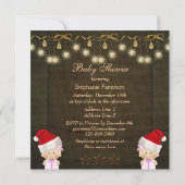 Invitation Baby shower jumeau de Noël de filles (Dos)