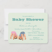 Invitation Baby shower jumeau garçon et fille (Dos)