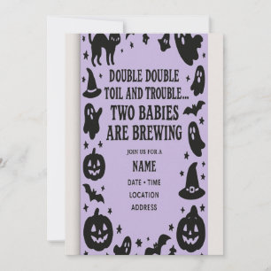 Invitation Baby shower jumeau Halloween
