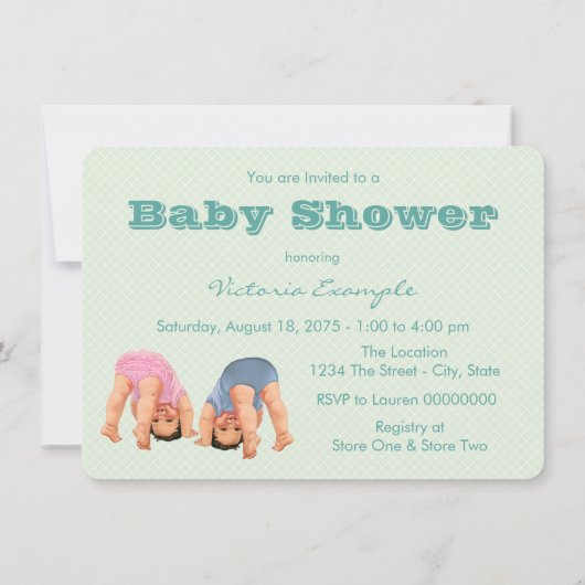 Invitation Baby shower jumeau inférieur (Dos)