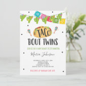 Invitation Baby shower jumeau Taco 'Bout Twins Fiesta (Debout devant)
