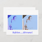 Invitation Baby shower jumeaux (Devant / Derrière)