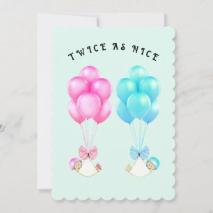 Invitation Baby shower jumeaux