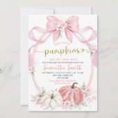 Invitation Baby shower Jumeaux Citrouilles Blush Pink (Devant)