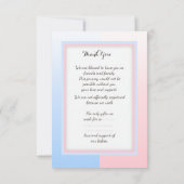 Invitation Baby shower jumeaux Couvertures bleu et rose (Jen) (Dos)
