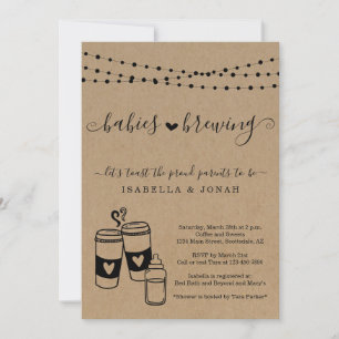 Invitation Baby shower jumeaux de Baby Brewing Couple