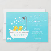 Invitation Baby shower jumeaux en caoutchouc (Devant)