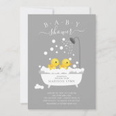 Invitation Baby shower Jumeaux en caoutchouc Cute (Devant)