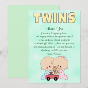 Invitation Baby shower jumeaux fille garçon