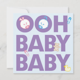 Invitation Baby shower jumeaux garçon & fille