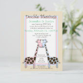 Invitation Baby shower jumeaux (Jen) (Debout devant)