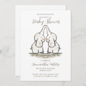 Invitation Baby shower Jumeaux Mets Par Mail Elephants (Devant / Derrière)