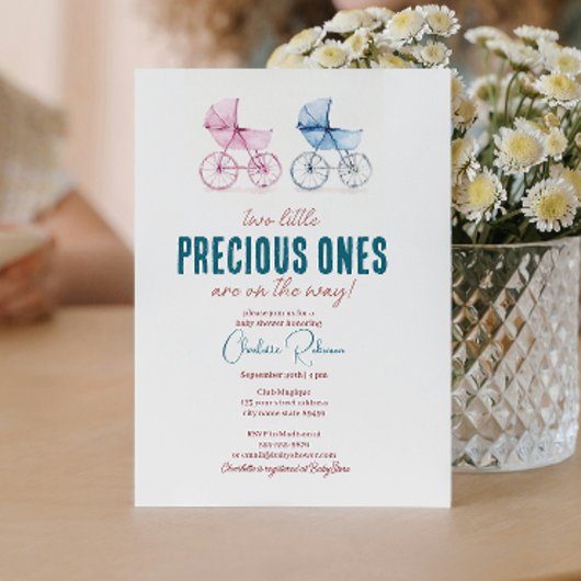 Invitation Baby shower jumeaux mini mou